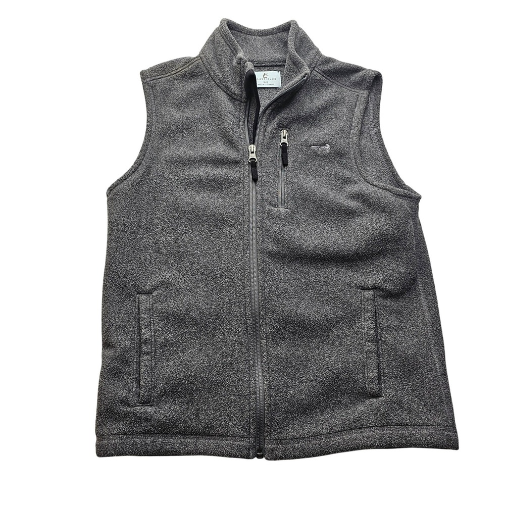 Streetwear Class Club Vest Boys 10/12 Grey Full Zip Fleece Embroidered Logo